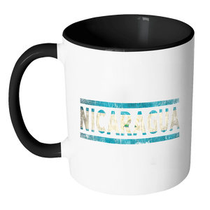 RobustCreative-Retro Vintage Flag Nicaraguan Nicaragua 11oz Black & White Coffee Mug ~ Both Sides Printed