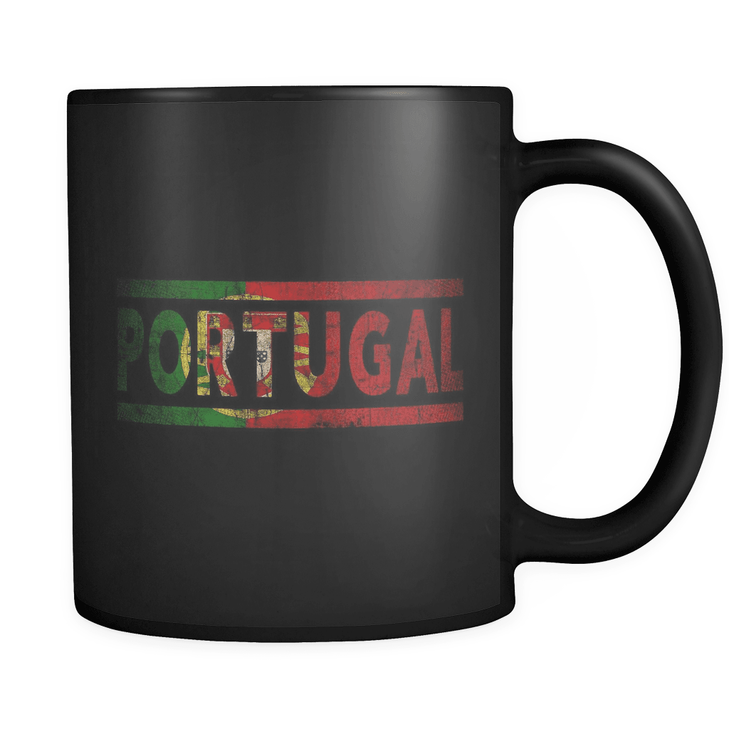 RobustCreative-Retro Vintage Flag Portuguese Portugal 11oz Black Coffee Mug ~ Both Sides Printed