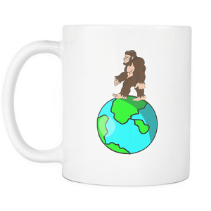 RobustCreative-Bigfoot Sasquatch walking on Earth Day - I Believe I'm a Believer - No Yeti Humanoid Monster - 11oz White Funny Coffee Mug Women Men Friends Gift ~ Both Sides Printed