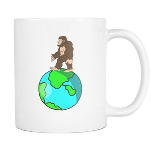 RobustCreative-Bigfoot Sasquatch walking on Earth Day - I Believe I'm a Believer - No Yeti Humanoid Monster - 11oz White Funny Coffee Mug Women Men Friends Gift ~ Both Sides Printed