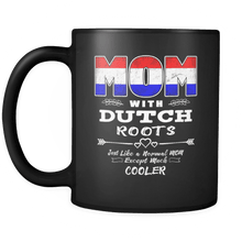 Load image into Gallery viewer, RobustCreative-Best Mom Ever with Dutch Roots - Netherlands Flag 11oz Funny Black Coffee Mug - Mothers Day Independence Day - Women Men Friends Gift - Both Sides Printed (Distressed)
