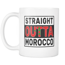 Load image into Gallery viewer, RobustCreative-Straight Outta Morocco - Moroccan Flag 11oz Funny White Coffee Mug - Independence Day Family Heritage - Women Men Friends Gift - Both Sides Printed (Distressed)
