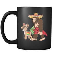 Load image into Gallery viewer, RobustCreative-Bigfoot Sasquatch Donkey Chili Pepper - Cinco De Mayo Mexican Fiesta - No Siesta Mexico Party - 11oz Black Funny Coffee Mug Women Men Friends Gift ~ Both Sides Printed
