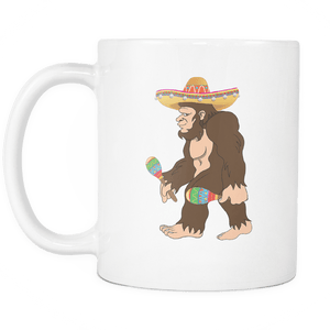 RobustCreative-Bigfoot Maracas Sombrero - Cinco De Mayo Mexican Fiesta - No Siesta Mexico Party - 11oz White Funny Coffee Mug Women Men Friends Gift ~ Both Sides Printed