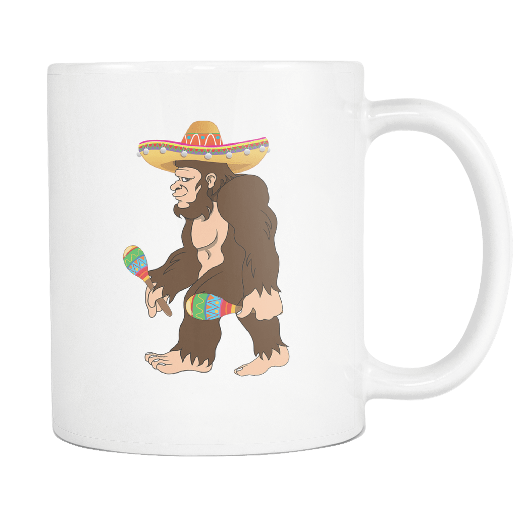 RobustCreative-Bigfoot Maracas Sombrero - Cinco De Mayo Mexican Fiesta - No Siesta Mexico Party - 11oz White Funny Coffee Mug Women Men Friends Gift ~ Both Sides Printed