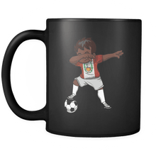 Load image into Gallery viewer, RobustCreative-Dabbing Soccer Boy Peru Peruvian Lima Gifts National Soccer Tournament Game 11oz Black Coffee Mug ~ Both Sides Printed
