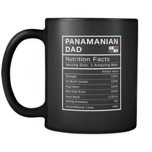 Load image into Gallery viewer, RobustCreative-Panamanian Dad, Nutrition Facts Fathers Day Hero Gift - Panamanian Pride 11oz Funny Black Coffee Mug - Real Panama Hero Papa National Heritage - Friends Gift - Both Sides Printed
