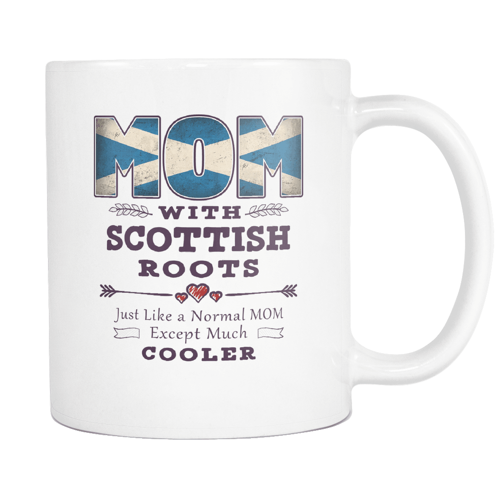 RobustCreative-Best Mom Ever with Scottish Roots - Scotland Flag 11oz Funny White Coffee Mug - Mothers Day Independence Day - Women Men Friends Gift - Both Sides Printed (Distressed)
