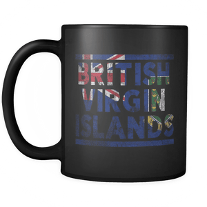 RobustCreative-Retro Vintage Flag Virgin Islander British Virgin Islands 11oz Black Coffee Mug ~ Both Sides Printed
