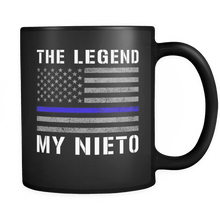 Load image into Gallery viewer, RobustCreative-Nieto The Legend American Flag patriotic Trooper Cop Thin Blue Line Law Enforcement Officer 11oz Black Coffee Mug ~ Both Sides Printed
