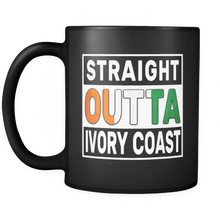 Load image into Gallery viewer, RobustCreative-Straight Outta Ivory Coast - Ivorian Flag 11oz Funny Black Coffee Mug - Independence Day Family Heritage - Women Men Friends Gift - Both Sides Printed (Distressed)
