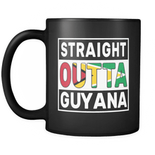Load image into Gallery viewer, RobustCreative-Straight Outta Guyana - Guyanese Flag 11oz Funny Black Coffee Mug - Independence Day Family Heritage - Women Men Friends Gift - Both Sides Printed (Distressed)
