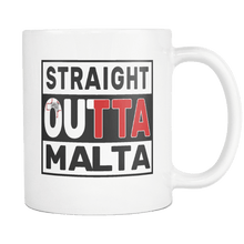 Load image into Gallery viewer, RobustCreative-Straight Outta Malta - Maltese Flag 11oz Funny White Coffee Mug - Independence Day Family Heritage - Women Men Friends Gift - Both Sides Printed (Distressed)
