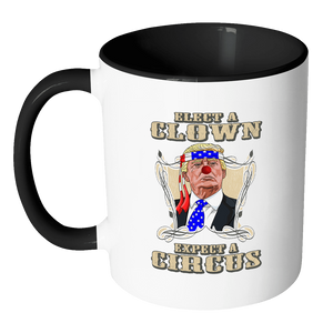 RobustCreative-Elect Clown Expect Circus - Merica 11oz Funny Black & White Coffee Mug - Trump 4th of July Independence Day - Women Men Friends Gift - Both Sides Printed (Distressed)