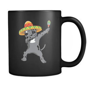 RobustCreative-Dabbing Great Dane Dog in Sombrero - Cinco De Mayo Mexican Fiesta - Dab Dance Mexico Party - 11oz Black Funny Coffee Mug Women Men Friends Gift ~ Both Sides Printed