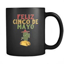 Load image into Gallery viewer, RobustCreative-Feliz Cactus Tacos - Cinco De Mayo Mexican Fiesta - No Siesta Mexico Party - 11oz Black Funny Coffee Mug Women Men Friends Gift ~ Both Sides Printed
