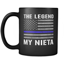 Load image into Gallery viewer, RobustCreative-Nieta The Legend American Flag patriotic Trooper Cop Thin Blue Line Law Enforcement Officer 11oz Black Coffee Mug ~ Both Sides Printed
