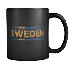 Load image into Gallery viewer, RobustCreative-Retro Vintage Flag Swedish Sweden 11oz Black Coffee Mug ~ Both Sides Printed
