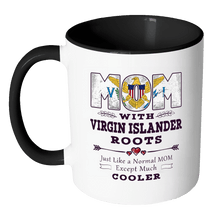 Load image into Gallery viewer, RobustCreative-Best Mom Ever with Virgin Islander Roots - US Virgin Islands Flag 11oz Funny Black &amp; White Coffee Mug - Mothers Day Independence Day - Women Men Friends Gift - Both Sides Printed (Distressed)
