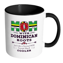 Load image into Gallery viewer, RobustCreative-Best Mom Ever with Dominican Roots - Dominica Flag 11oz Funny Black &amp; White Coffee Mug - Mothers Day Independence Day - Women Men Friends Gift - Both Sides Printed (Distressed)
