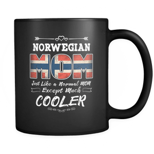 RobustCreative-Best Mom Ever is from Norway - Norwegian Flag 11oz Funny Black Coffee Mug - Mothers Day Independence Day - Women Men Friends Gift - Both Sides Printed (Distressed)