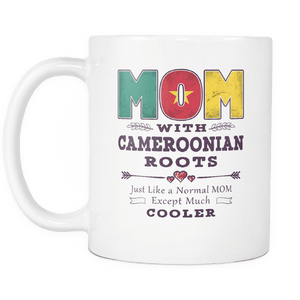 RobustCreative-Best Mom Ever with Cameroonian Roots - Cameroon Flag 11oz Funny White Coffee Mug - Mothers Day Independence Day - Women Men Friends Gift - Both Sides Printed (Distressed)