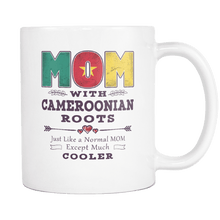 Load image into Gallery viewer, RobustCreative-Best Mom Ever with Cameroonian Roots - Cameroon Flag 11oz Funny White Coffee Mug - Mothers Day Independence Day - Women Men Friends Gift - Both Sides Printed (Distressed)
