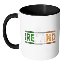 Load image into Gallery viewer, RobustCreative-Retro Vintage Flag Irish Ireland 11oz Black &amp; White Coffee Mug ~ Both Sides Printed
