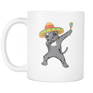 RobustCreative-Dabbing Great Dane Dog in Sombrero - Cinco De Mayo Mexican Fiesta - Dab Dance Mexico Party - 11oz White Funny Coffee Mug Women Men Friends Gift ~ Both Sides Printed