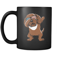 Load image into Gallery viewer, RobustCreative-Dabbing Cockapoo Dog America Flag - Patriotic Merica Murica Pride - 4th of July USA Independence Day - 11oz Black Funny Coffee Mug Women Men Friends Gift ~ Both Sides Printed
