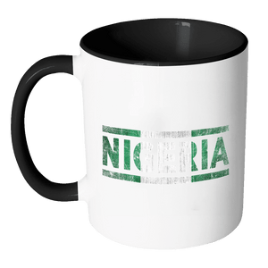 RobustCreative-Retro Vintage Flag Nigerian Nigeria 11oz Black & White Coffee Mug ~ Both Sides Printed