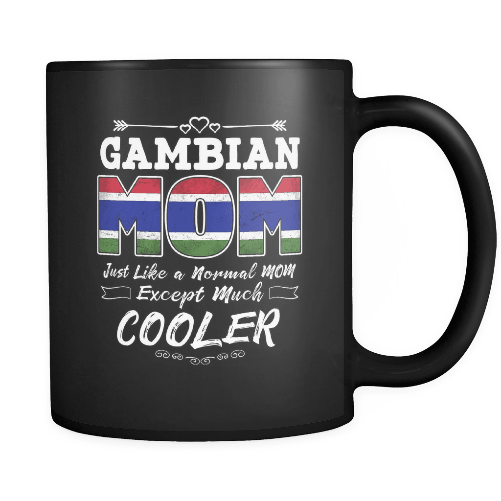 RobustCreative-Best Mom Ever is from Gambia - Gambian Flag 11oz Funny Black Coffee Mug - Mothers Day Independence Day - Women Men Friends Gift - Both Sides Printed (Distressed)