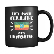 Load image into Gallery viewer, RobustCreative-I&#39;m Not Yelling I&#39;m Ethiopian Flag - Ethiopia Pride 11oz Funny Black Coffee Mug - Coworker Humor That&#39;s How We Talk - Women Men Friends Gift - Both Sides Printed (Distressed)
