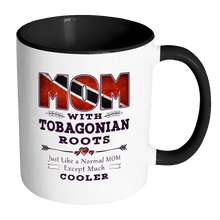 Load image into Gallery viewer, RobustCreative-Best Mom Ever with Tobagonian Roots - Tobago Flag 11oz Funny Black &amp; White Coffee Mug - Mothers Day Independence Day - Women Men Friends Gift - Both Sides Printed (Distressed)
