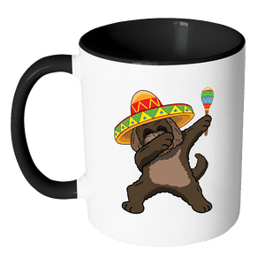 RobustCreative-Dabbing Labradoodle Dog in Sombrero - Cinco De Mayo Mexican Fiesta - Dab Dance Mexico Party - 11oz Black & White Funny Coffee Mug Women Men Friends Gift ~ Both Sides Printed