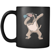 Load image into Gallery viewer, RobustCreative-Dabbing Mastiff Dog America Flag - Patriotic Merica Murica Pride - 4th of July USA Independence Day - 11oz Black Funny Coffee Mug Women Men Friends Gift ~ Both Sides Printed
