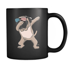 Load image into Gallery viewer, RobustCreative-Dabbing Mastiff Dog America Flag - Patriotic Merica Murica Pride - 4th of July USA Independence Day - 11oz Black Funny Coffee Mug Women Men Friends Gift ~ Both Sides Printed

