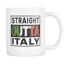 Load image into Gallery viewer, RobustCreative-Straight Outta Italy - Italian Flag 11oz Funny White Coffee Mug - Independence Day Family Heritage - Women Men Friends Gift - Both Sides Printed (Distressed)
