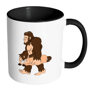 RobustCreative-Bigfoot Sasquatch Carrying Horse - I Believe I'm a Believer - No Yeti Humanoid Monster - 11oz Black & White Funny Coffee Mug Women Men Friends Gift ~ Both Sides Printed