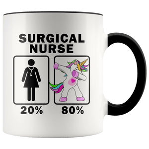 RobustCreative-Surgical Nurse Dabbing Unicorn 20 80 Principle Superhero Girl Womens - 11oz Accent Mug Medical Personnel Gift Idea