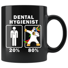Load image into Gallery viewer, RobustCreative-Dental Hygienist Dabbing Unicorn 80 20 Principle Graduation Gift Mens - 11oz Black Mug Medical Personnel Gift Idea
