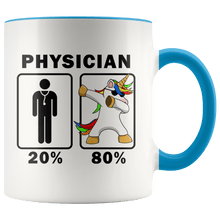 Load image into Gallery viewer, RobustCreative-Physician Dabbing Unicorn 80 20 Principle Graduation Gift Mens - 11oz Accent Mug Medical Personnel Gift Idea
