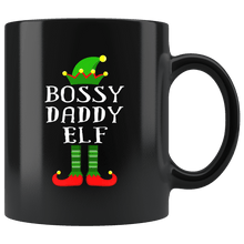 Load image into Gallery viewer, RobustCreative-Im The Bossy Daddy Elf Family Matching Outfits PJ - 11oz Black Mug Christmas group green pjs costume Gift Idea
