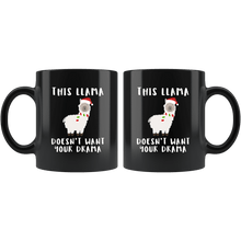Load image into Gallery viewer, RobustCreative-This Llama Dont Need Your Drama Santas Hat Alpaca Peru Cute - 11oz Black Mug Christmas gift idea Gift Idea
