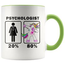 Load image into Gallery viewer, RobustCreative-Psychologist Dabbing Unicorn 20 80 Principle Superhero Girl Womens - 11oz Accent Mug Medical Personnel Gift Idea
