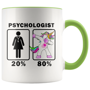 RobustCreative-Psychologist Dabbing Unicorn 20 80 Principle Superhero Girl Womens - 11oz Accent Mug Medical Personnel Gift Idea