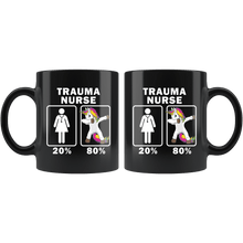 Load image into Gallery viewer, RobustCreative-Trauma Nurse Dabbing Unicorn 80 20 Principle Superhero Girl Womens - 11oz Black Mug Medical Personnel Gift Idea
