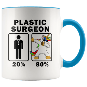 RobustCreative-Plastic Surgeon Dabbing Unicorn 80 20 Principle Graduation Gift Mens - 11oz Accent Mug Medical Personnel Gift Idea