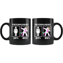 Load image into Gallery viewer, RobustCreative-Psychologist Dabbing Unicorn 20 80 Principle Superhero Girl Womens - 11oz Black Mug Medical Personnel Gift Idea
