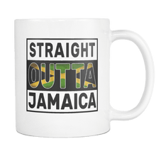 Load image into Gallery viewer, RobustCreative-Straight Outta Jamaica - Jamaican Flag 11oz Funny White Coffee Mug - Independence Day Family Heritage - Women Men Friends Gift - Both Sides Printed (Distressed)
